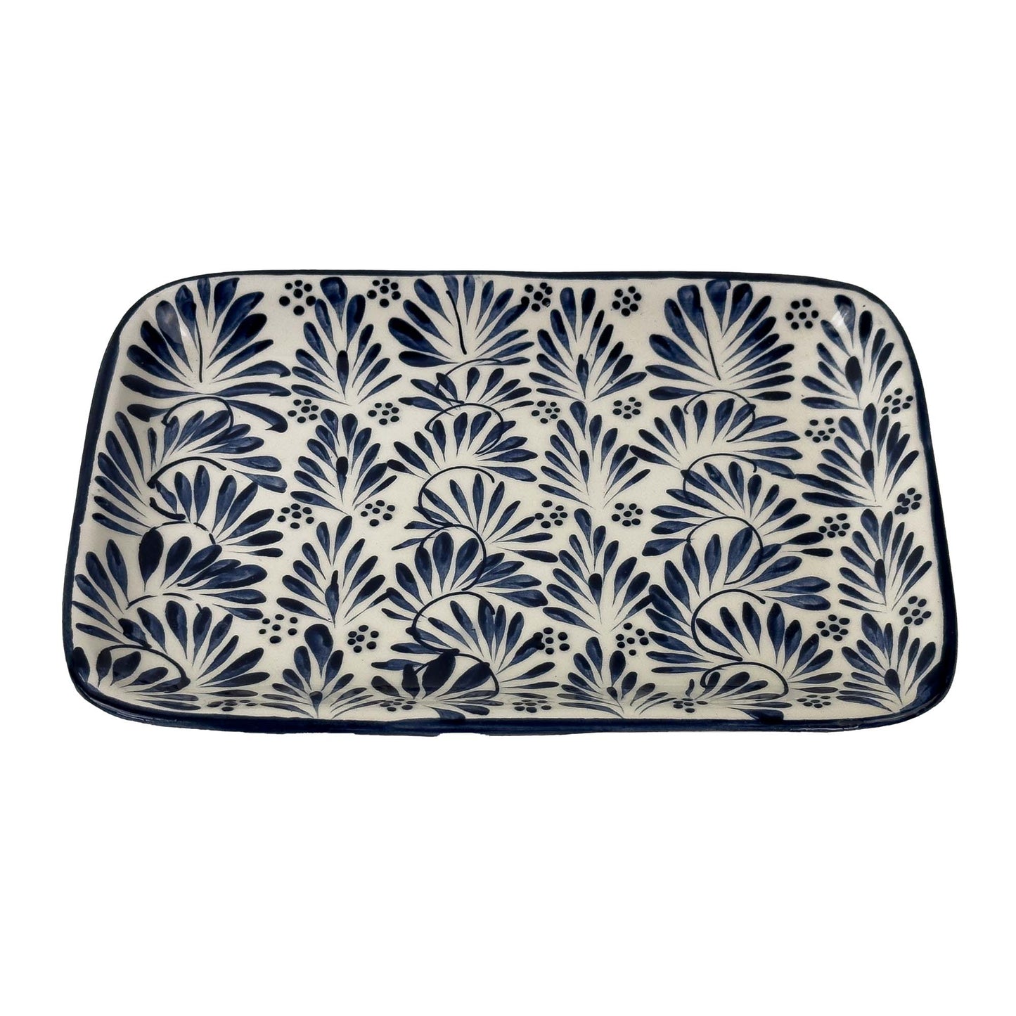 Blue Plumeado Ceramic Serving Platter