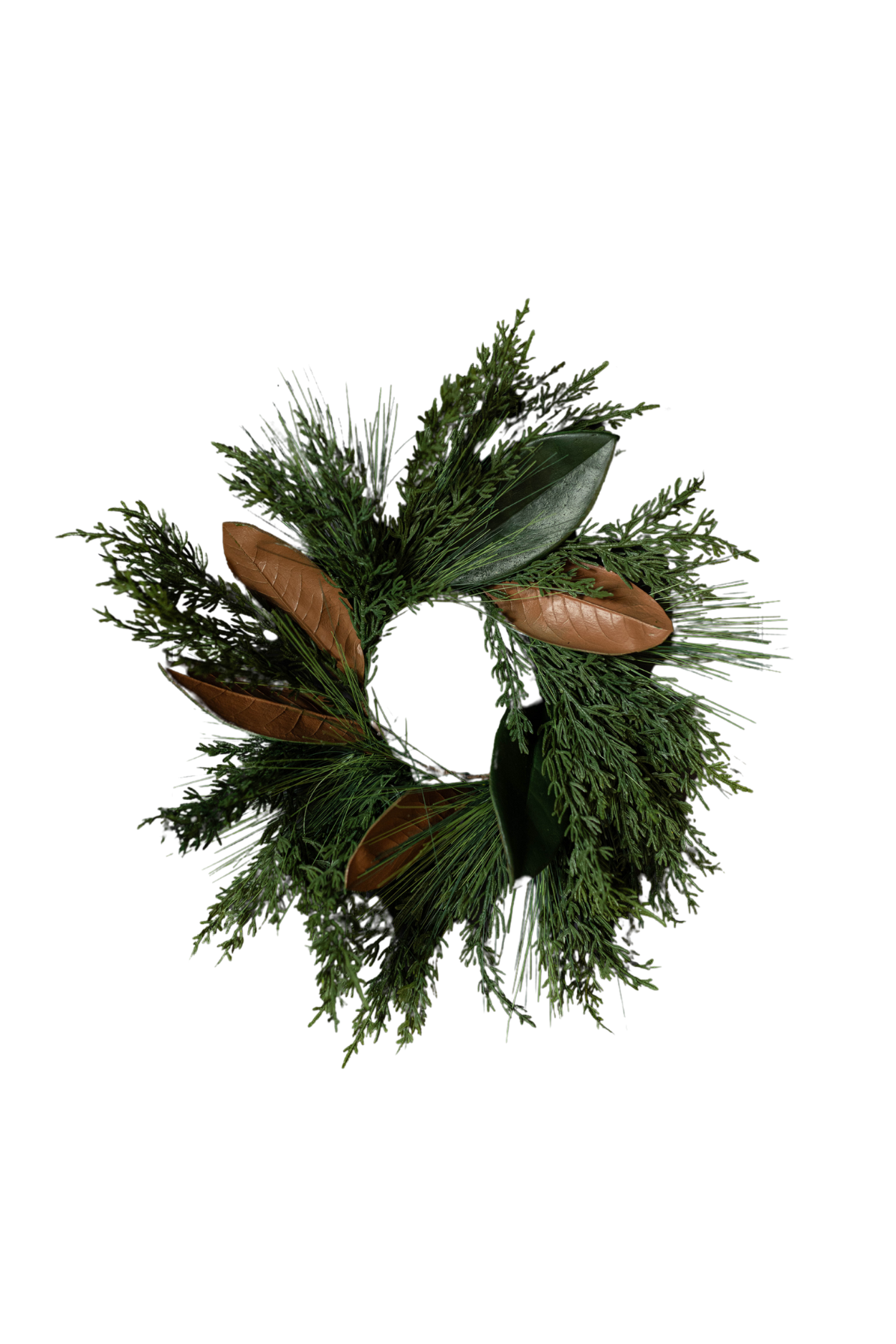 Magnolia Norfolk Cypress Mixed Real Touch Wreath - 14"