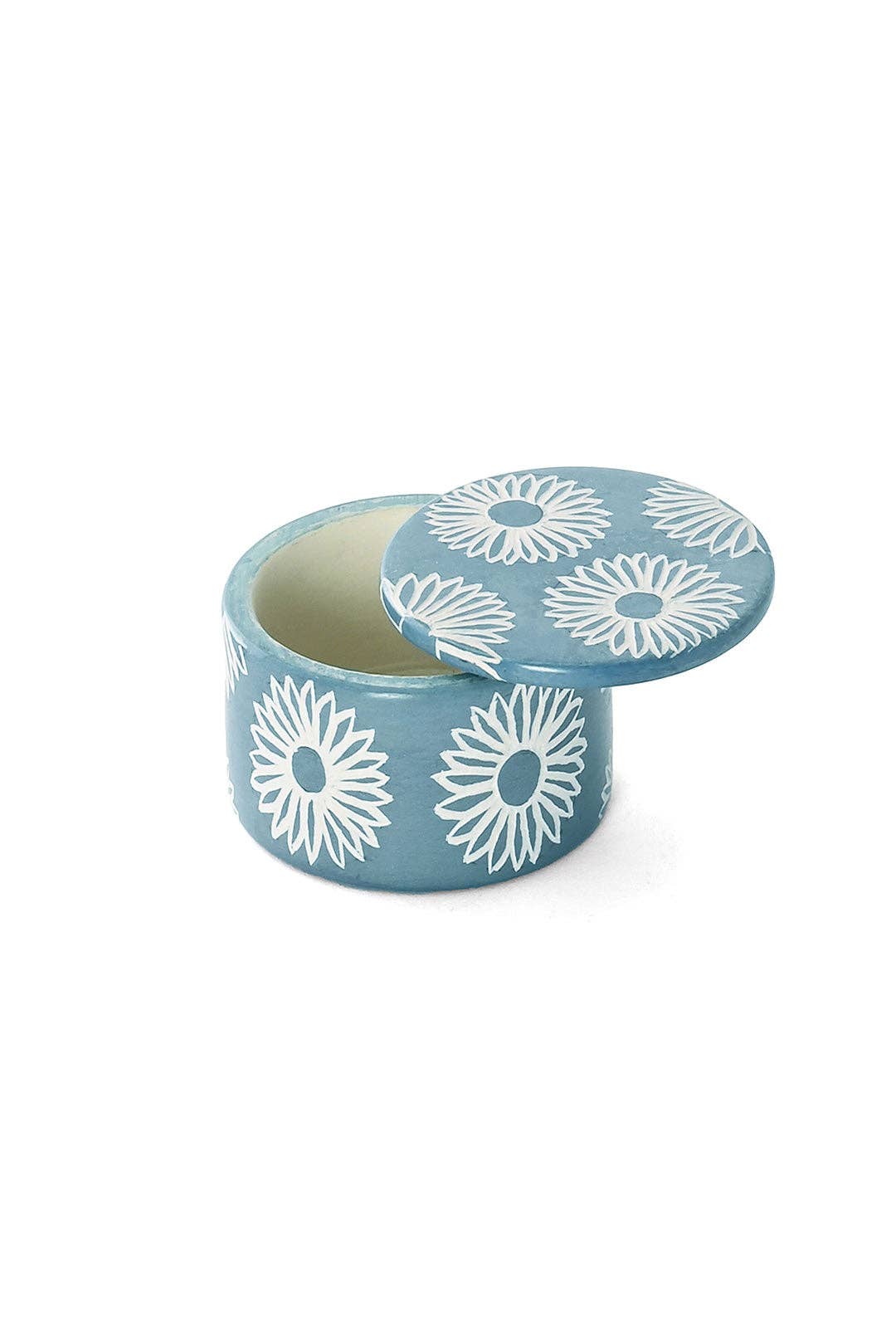 Blue Blossom Soapstone Box