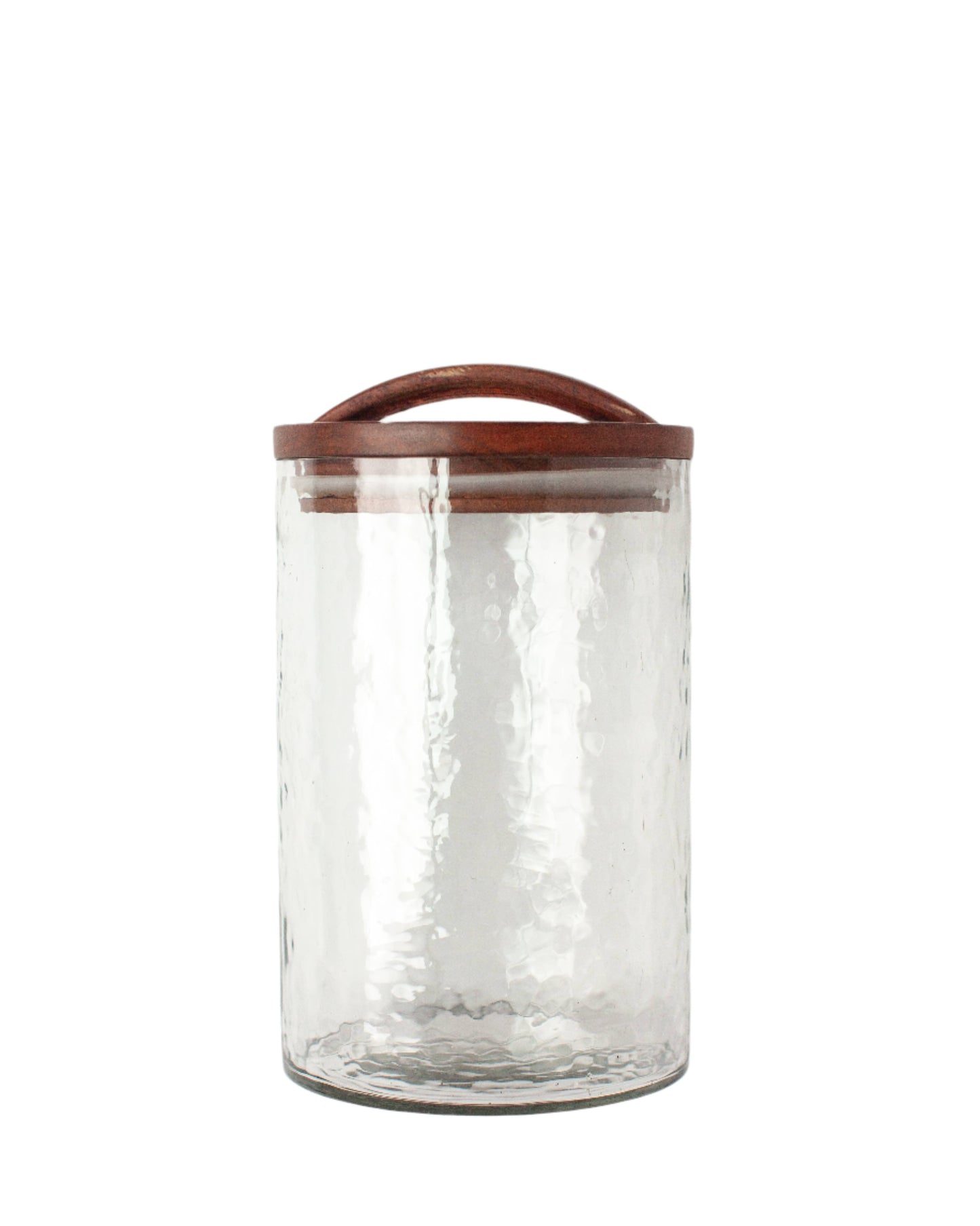 Handblown Hammered Glass Canisters: Medium / Clear