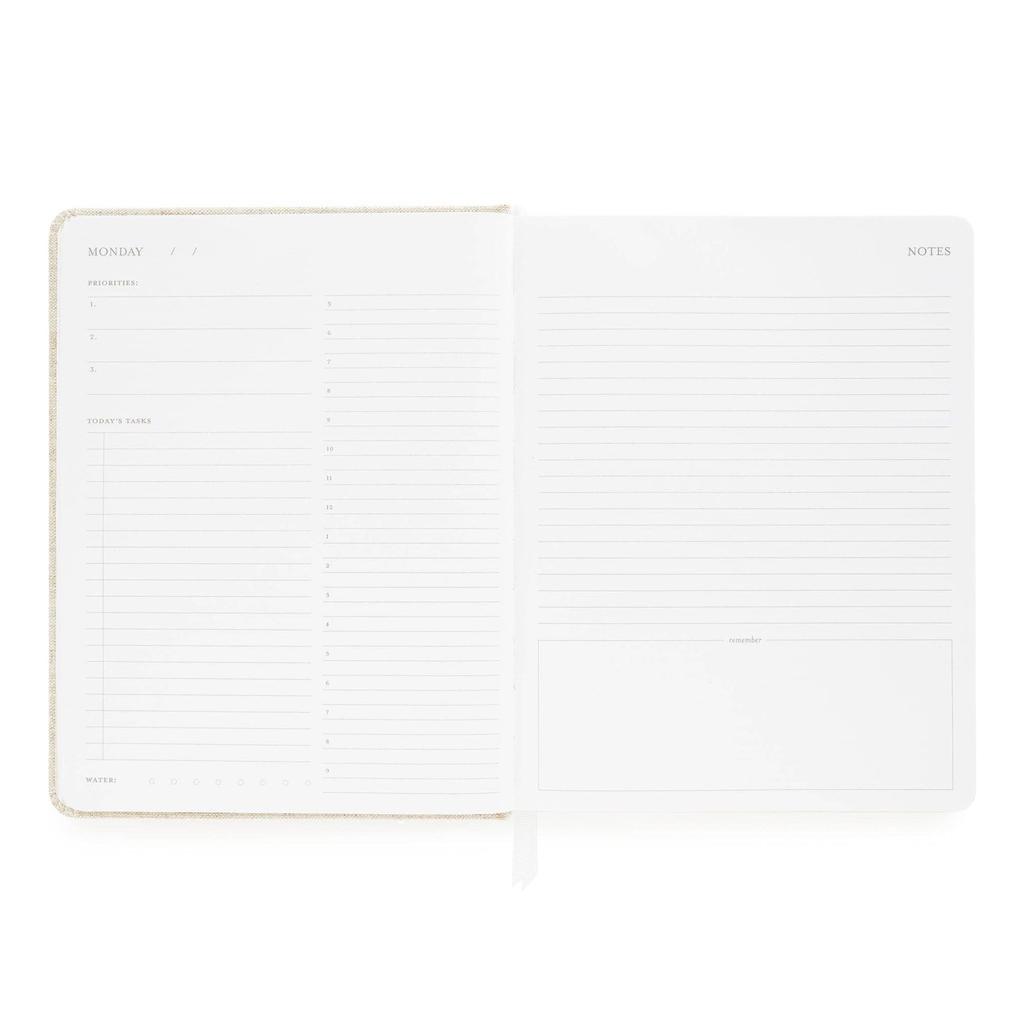 Undated Daily Planner, Flax