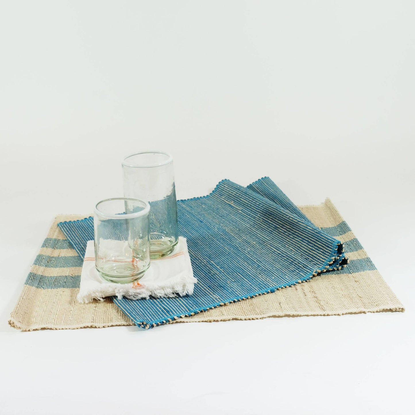 Large White Rim Stacking Glass