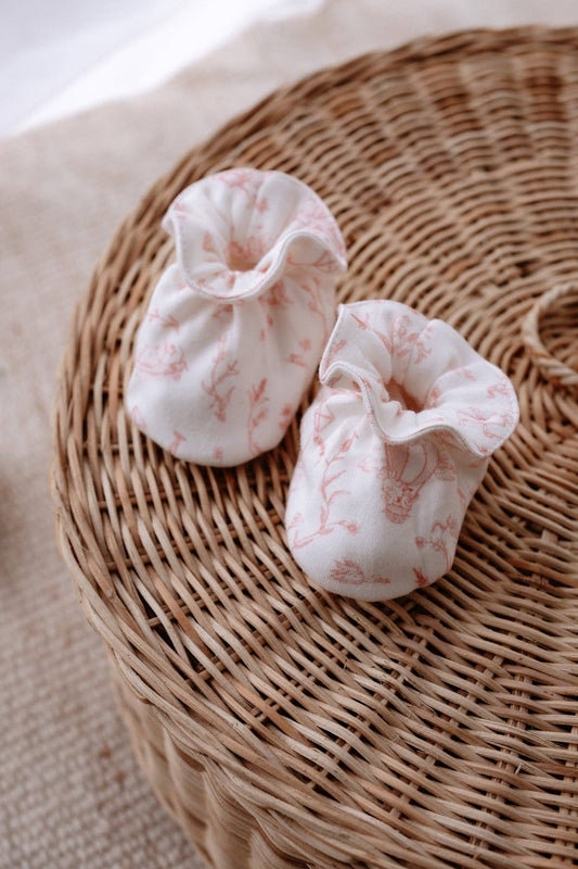 Booties - Toile De Jouy/Pink: Size 2-3