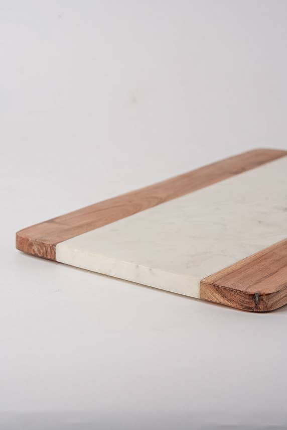 Marble and Acacia Wood Serving Board - Rectangle