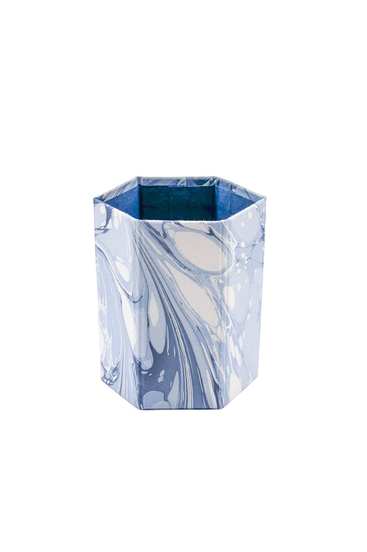 Hand-Marbled Pencil Holder Organizer in Ocean Wave