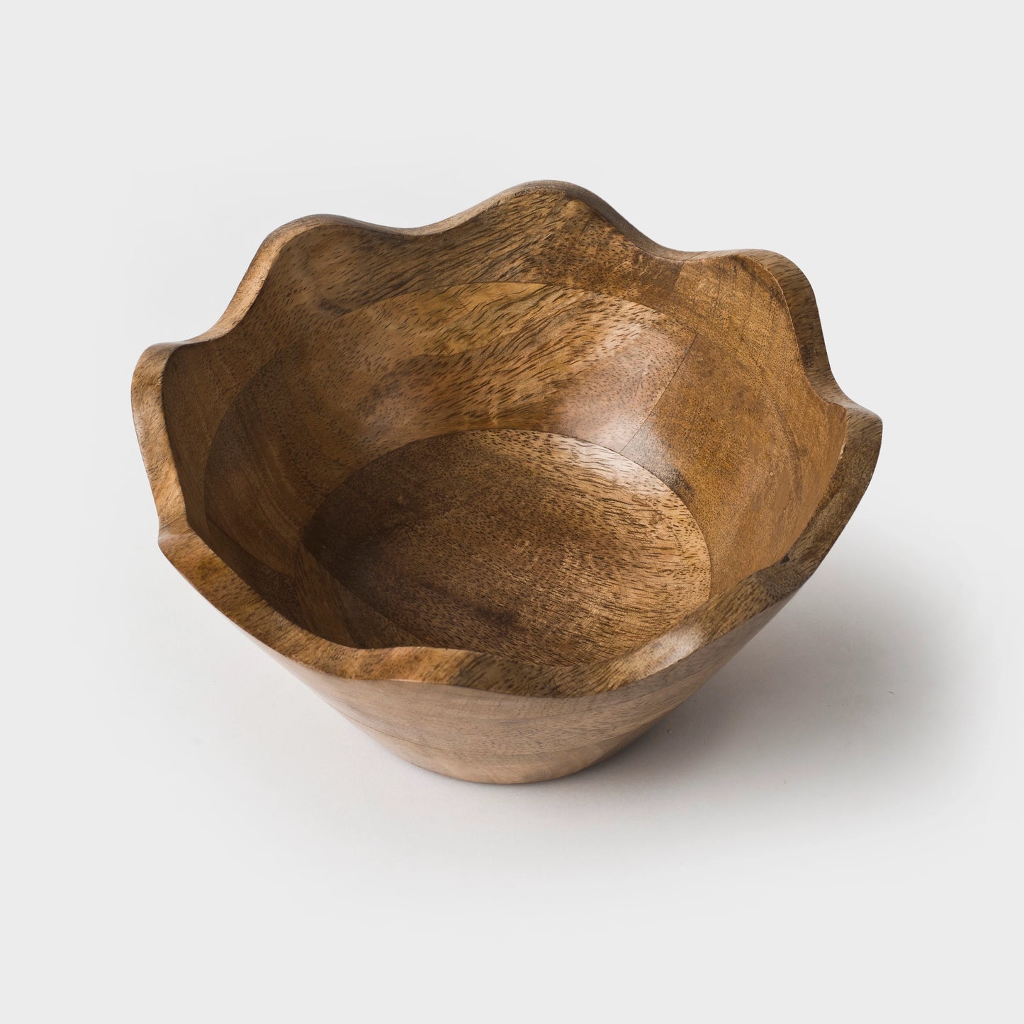 Scalloped Wooden Bowl - Small