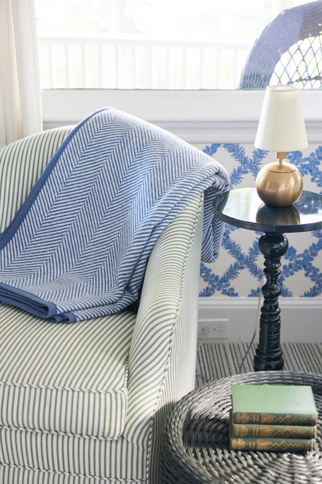 Harborview Herringbone Cornflower Family-Size Blanket