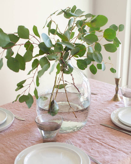 Hebron Handblown Hammered Glass Vases Clear