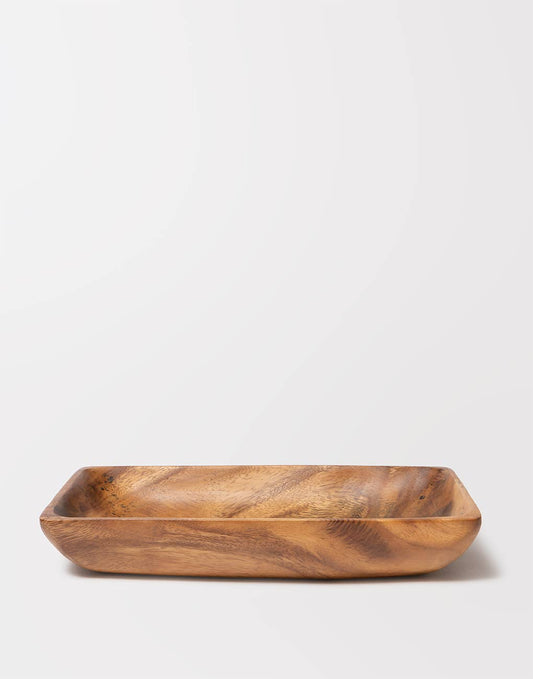 Acacia Wood Rectangular Bowl Tray