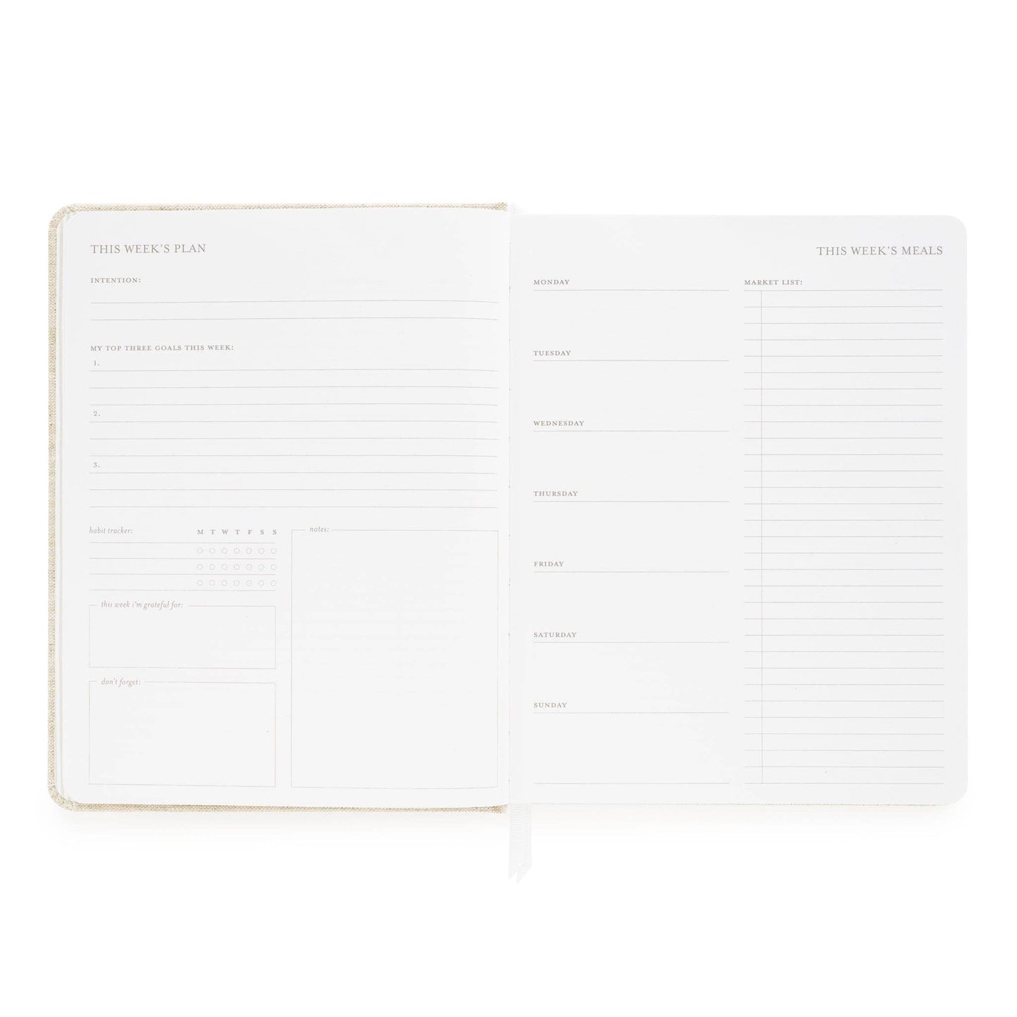 Undated Daily Planner, Flax