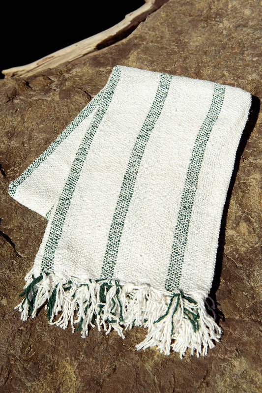 Riviera Green Stripe Throw Blanket