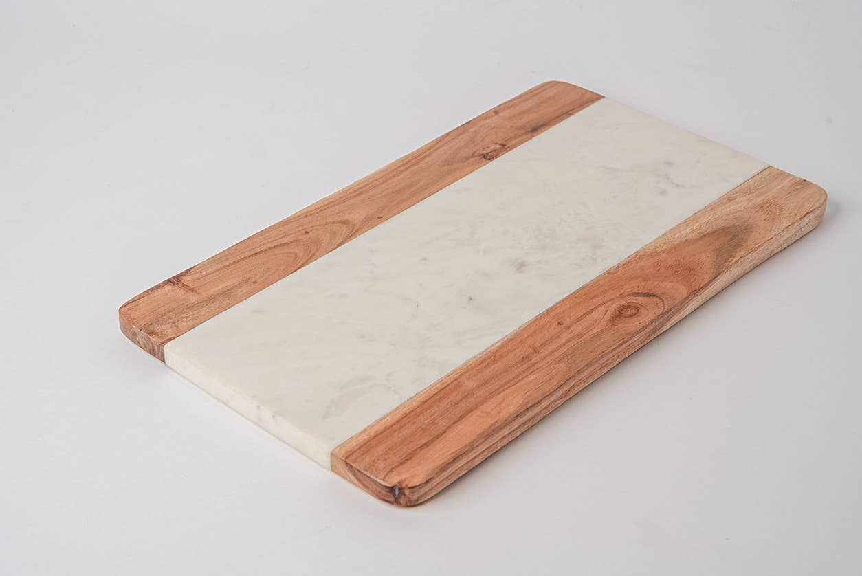 Marble and Acacia Wood Serving Board - Rectangle