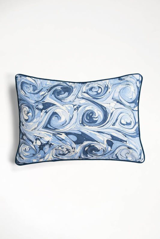 Ocean Wave Hand-Marbled 14" x 20" Pillow