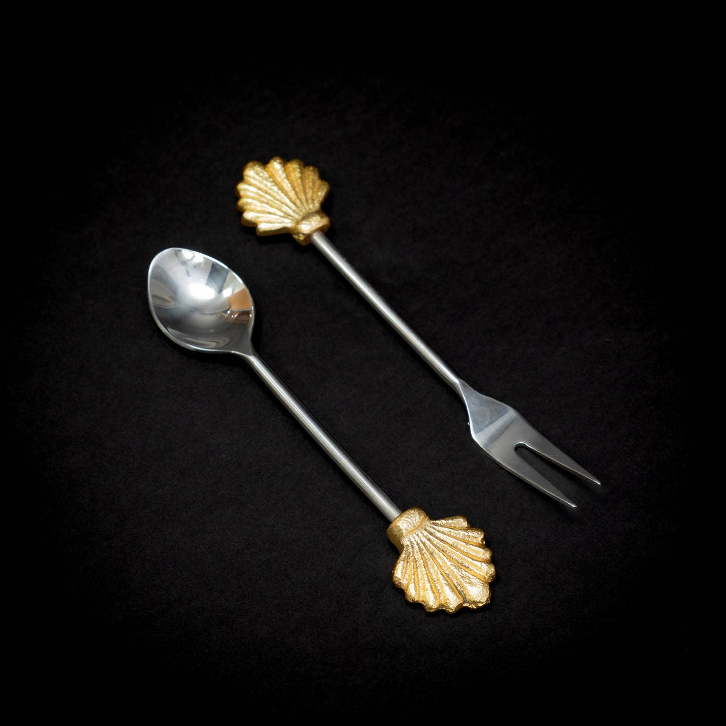 Golden Seashell Cutlery Set