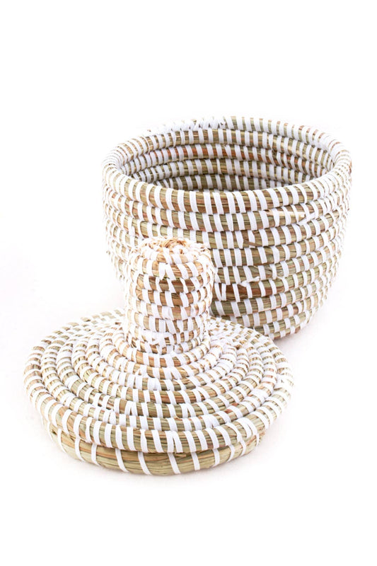 Miniature White Warming Basket