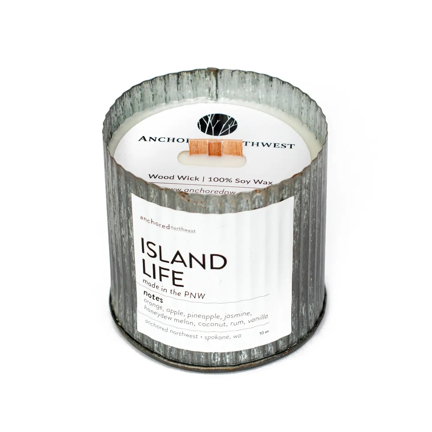 Island Life Wood Wick Soy Candle- Rustic