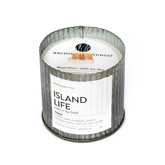Island Life Wood Wick Soy Candle- Rustic