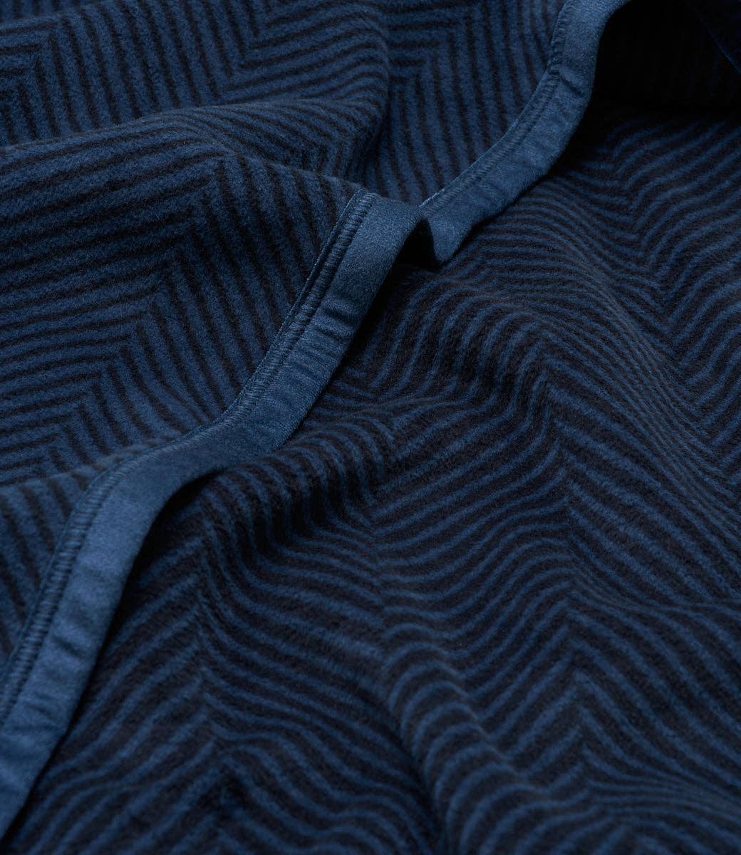 Deep Sea Harborview Herringbone Blanket