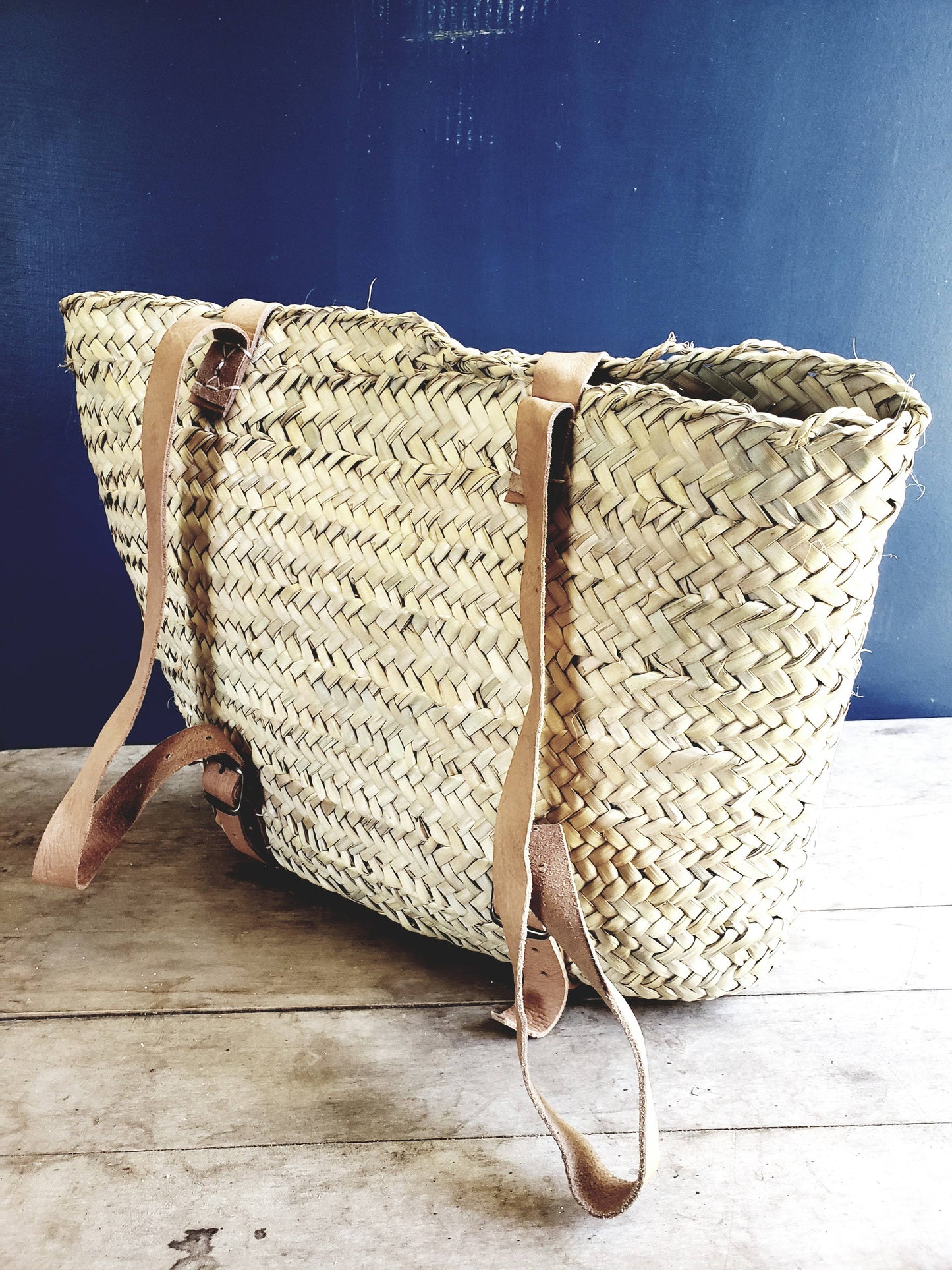 Palm Leaf Backpack Basket