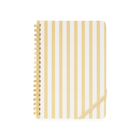 Mini Spiral Notebook, Yellow Stripe