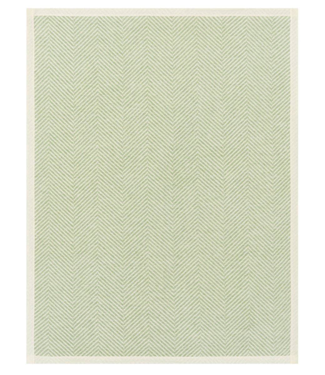 Harborview Herringbone Sprout Green Blanket, Mini