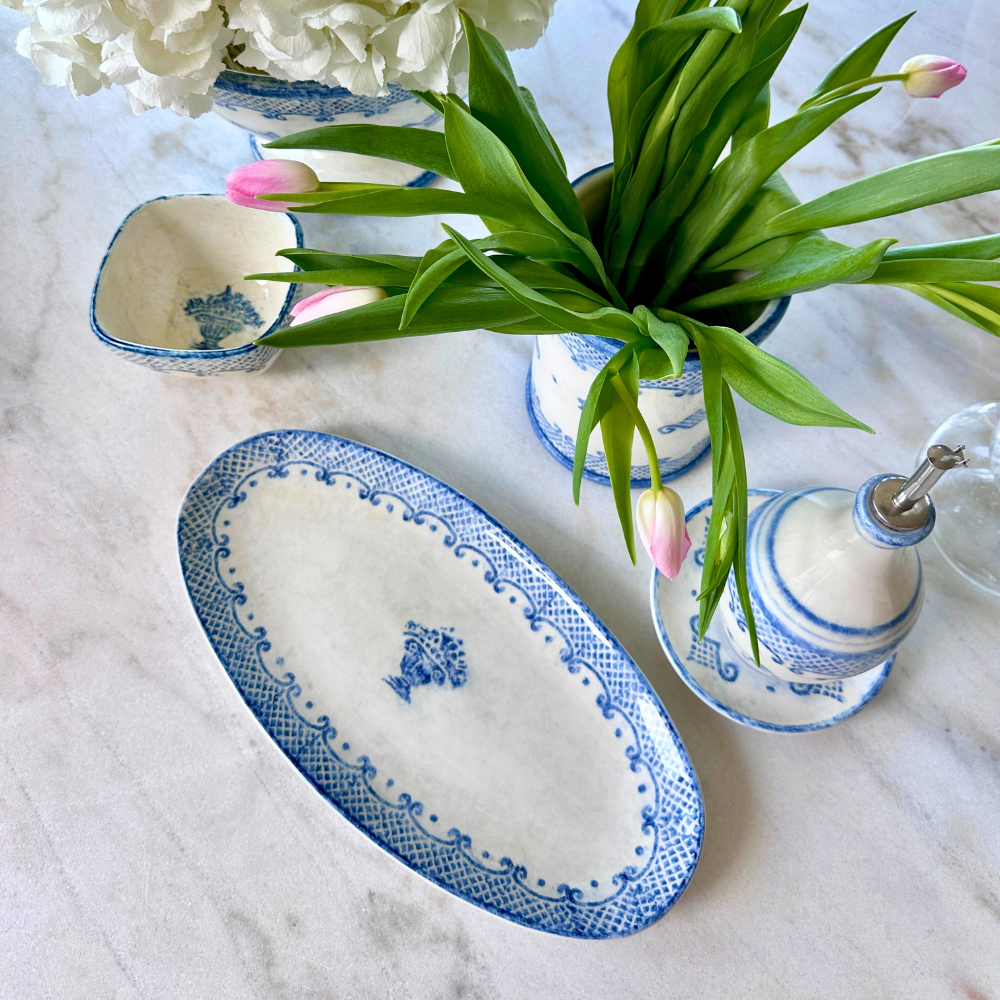 Burano Oval Platter: Blue