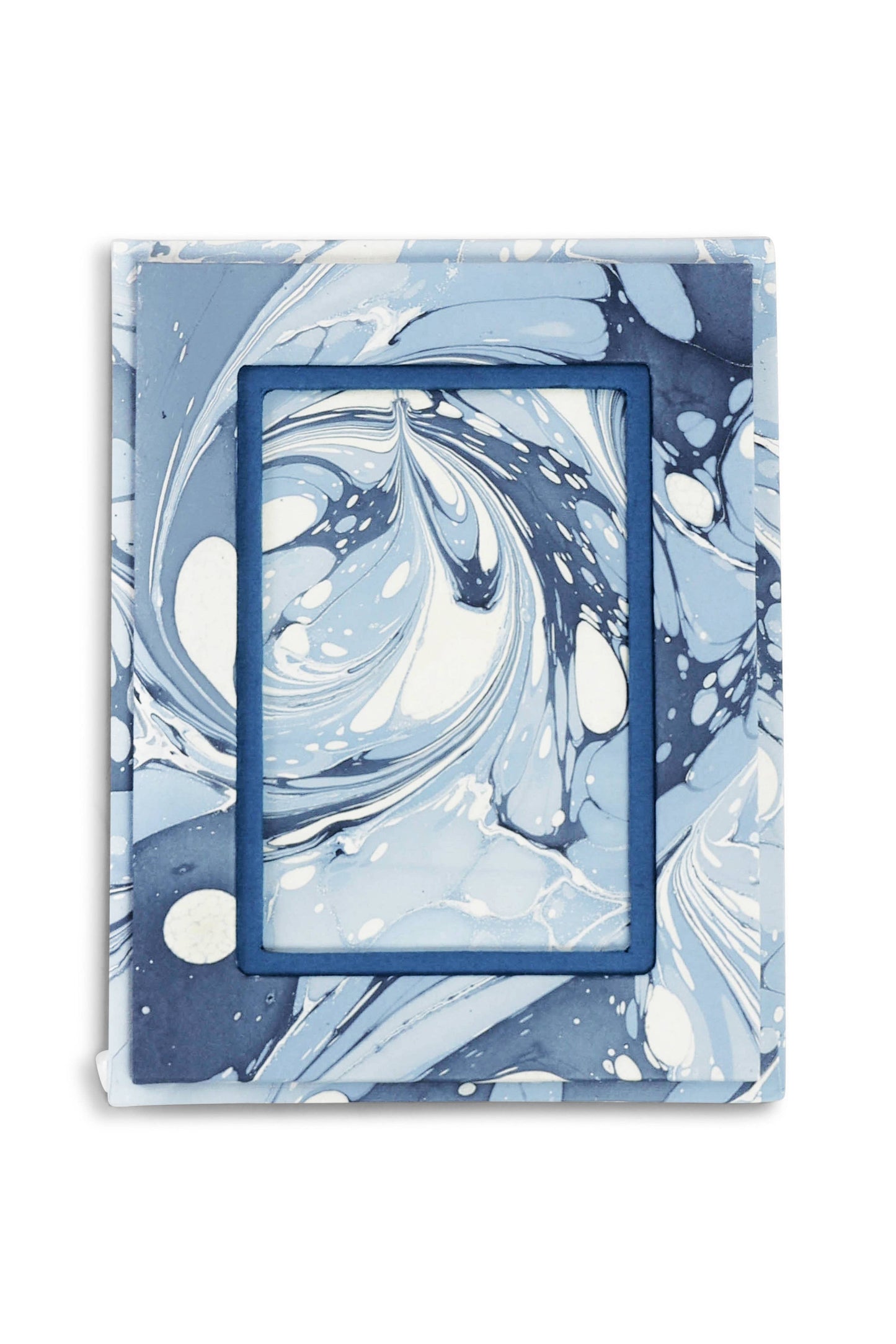 Hand-Marbled Picture Frame in Ocean Wave, 4x6