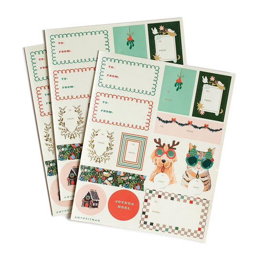 Holiday Gift Stickers Card