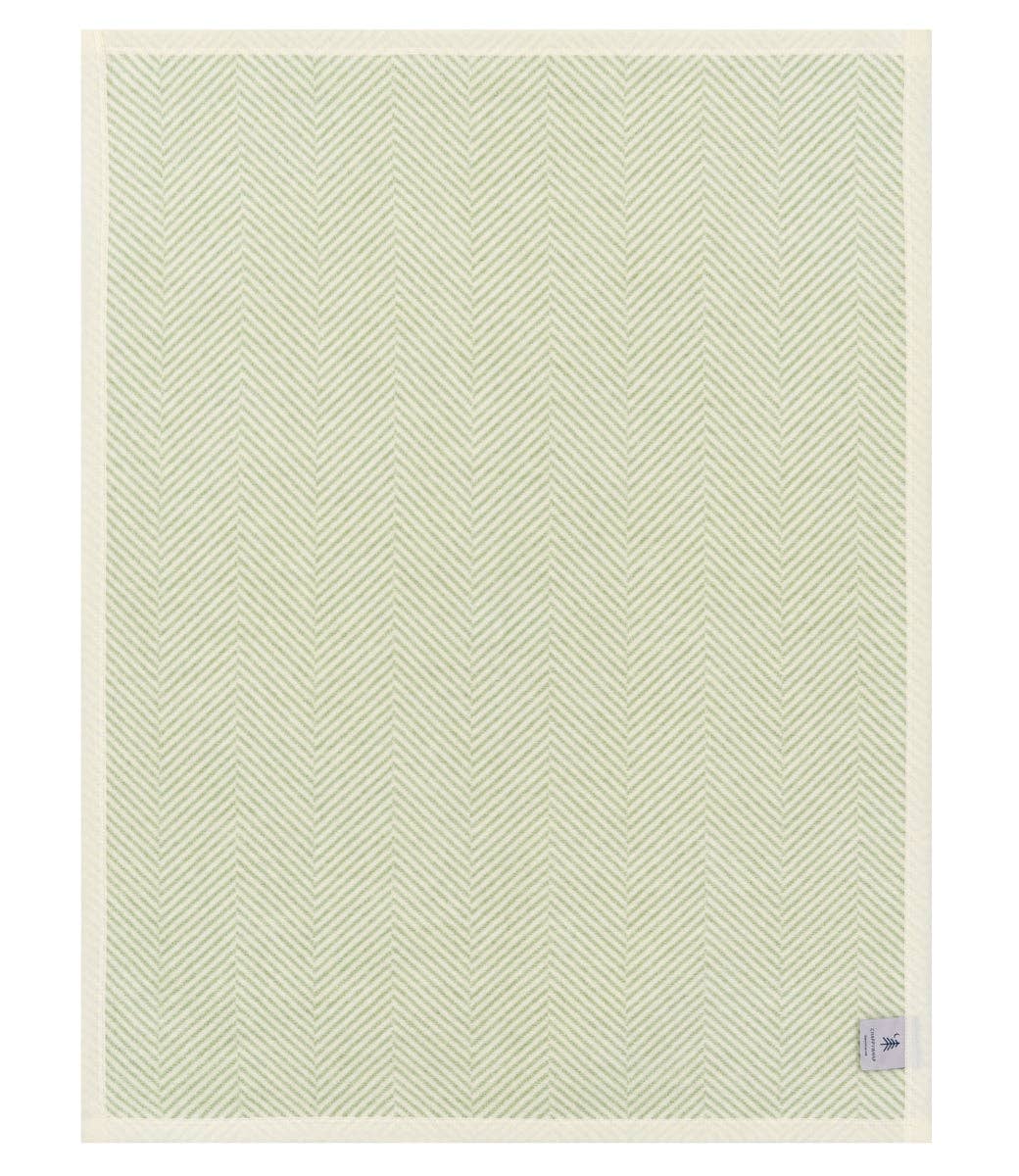 Harborview Herringbone Sprout Green Blanket, Mini
