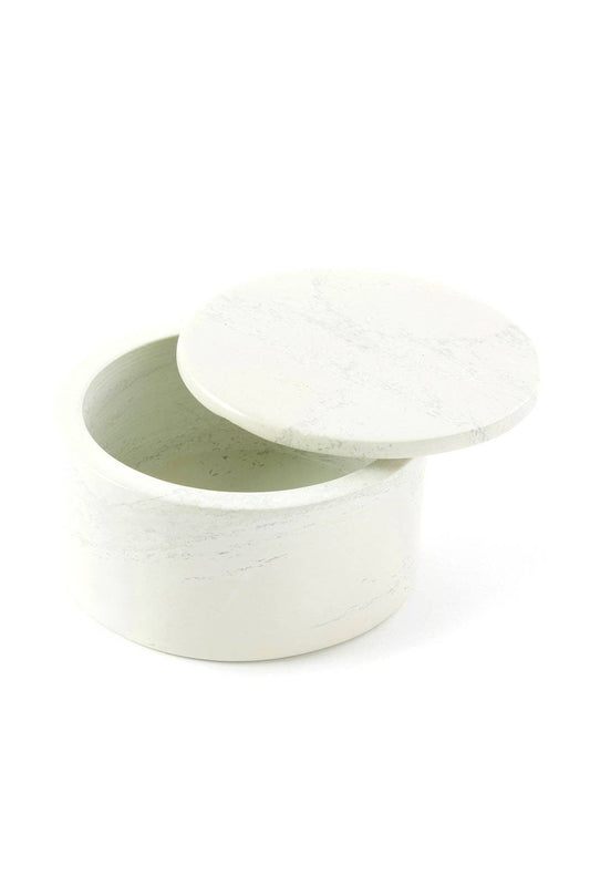 Natural Soapstone Round Storage Box