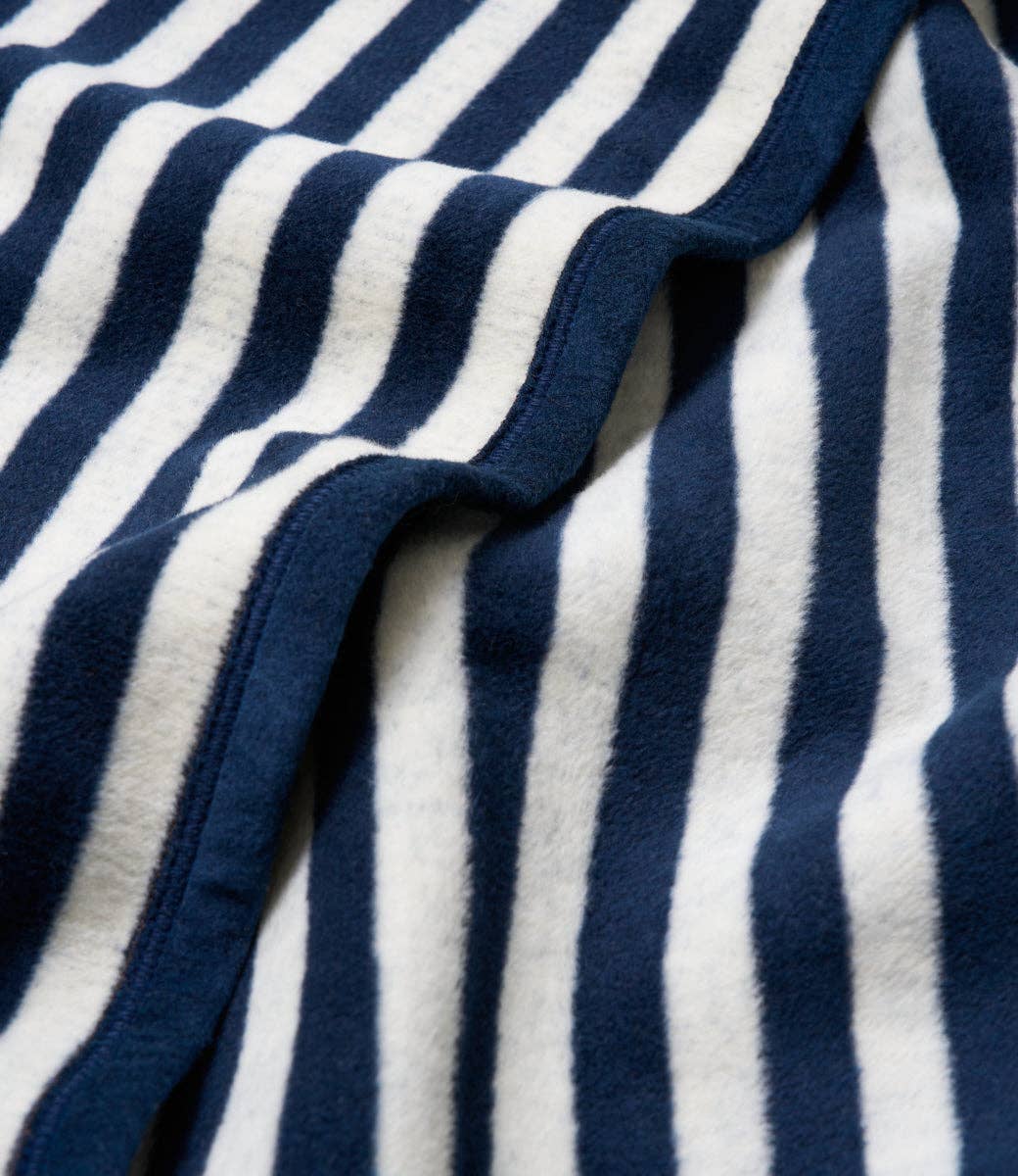Sideline Stripe Navy Midi Blanket: Midi