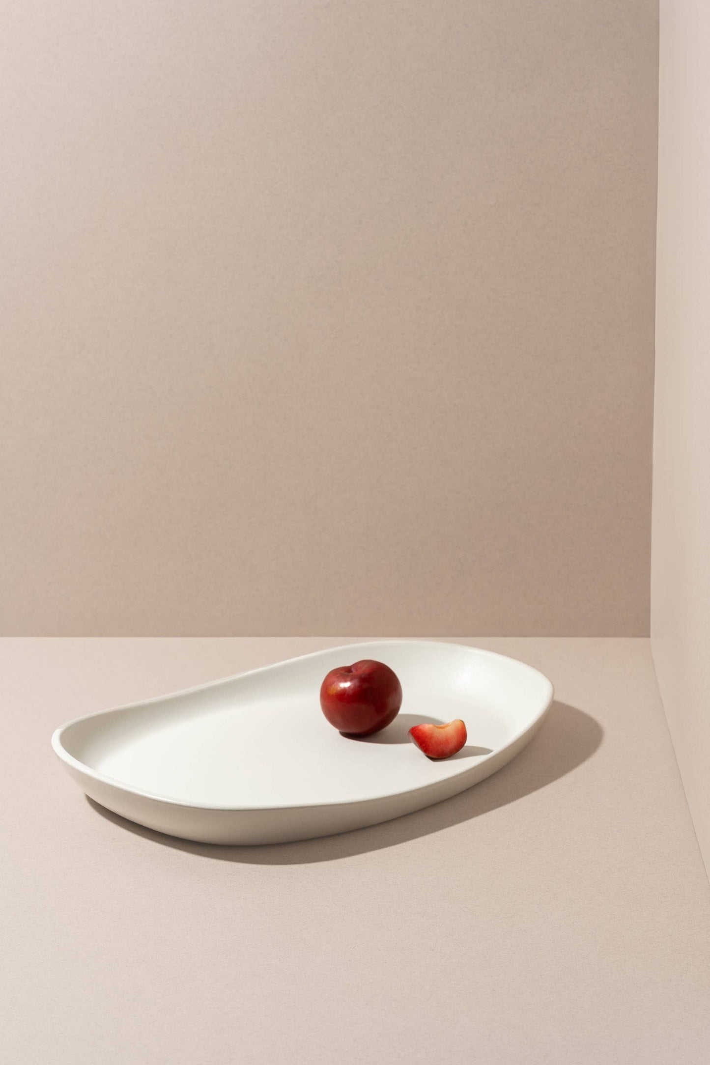 Mini Long Stoneware Serving Platters - Dadasi - Matte White / Medium