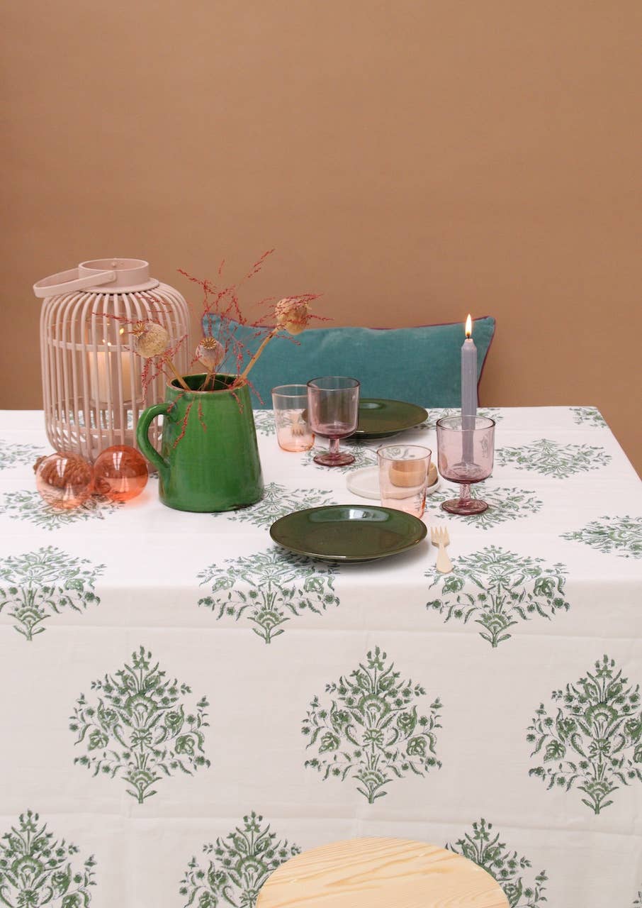 Tablecloth (62" x 106") - Varmala Green