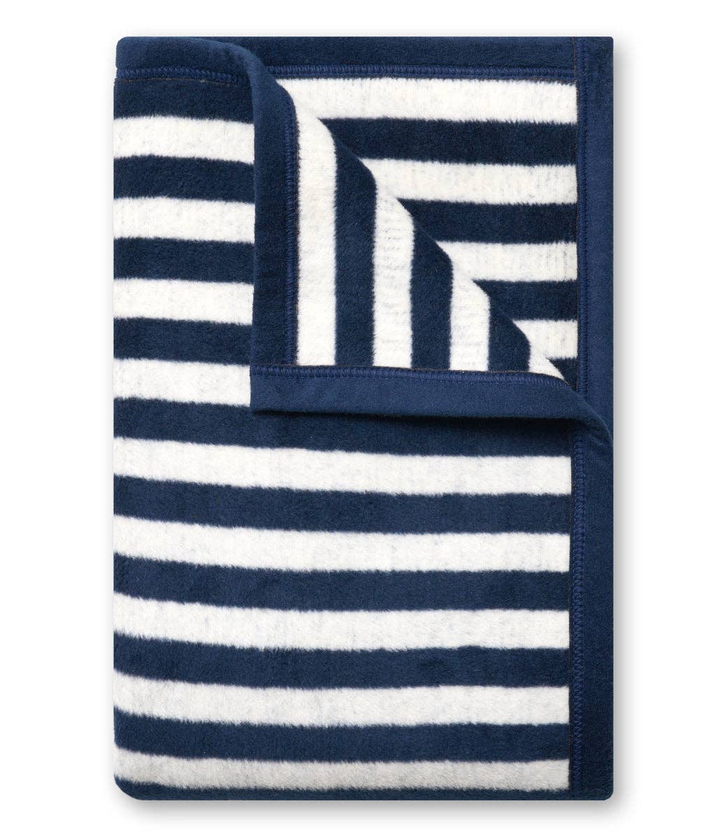 Sideline Stripe Navy Midi Blanket: Midi