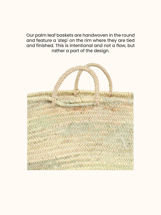 Hand Embroidered Market Basket, Pea