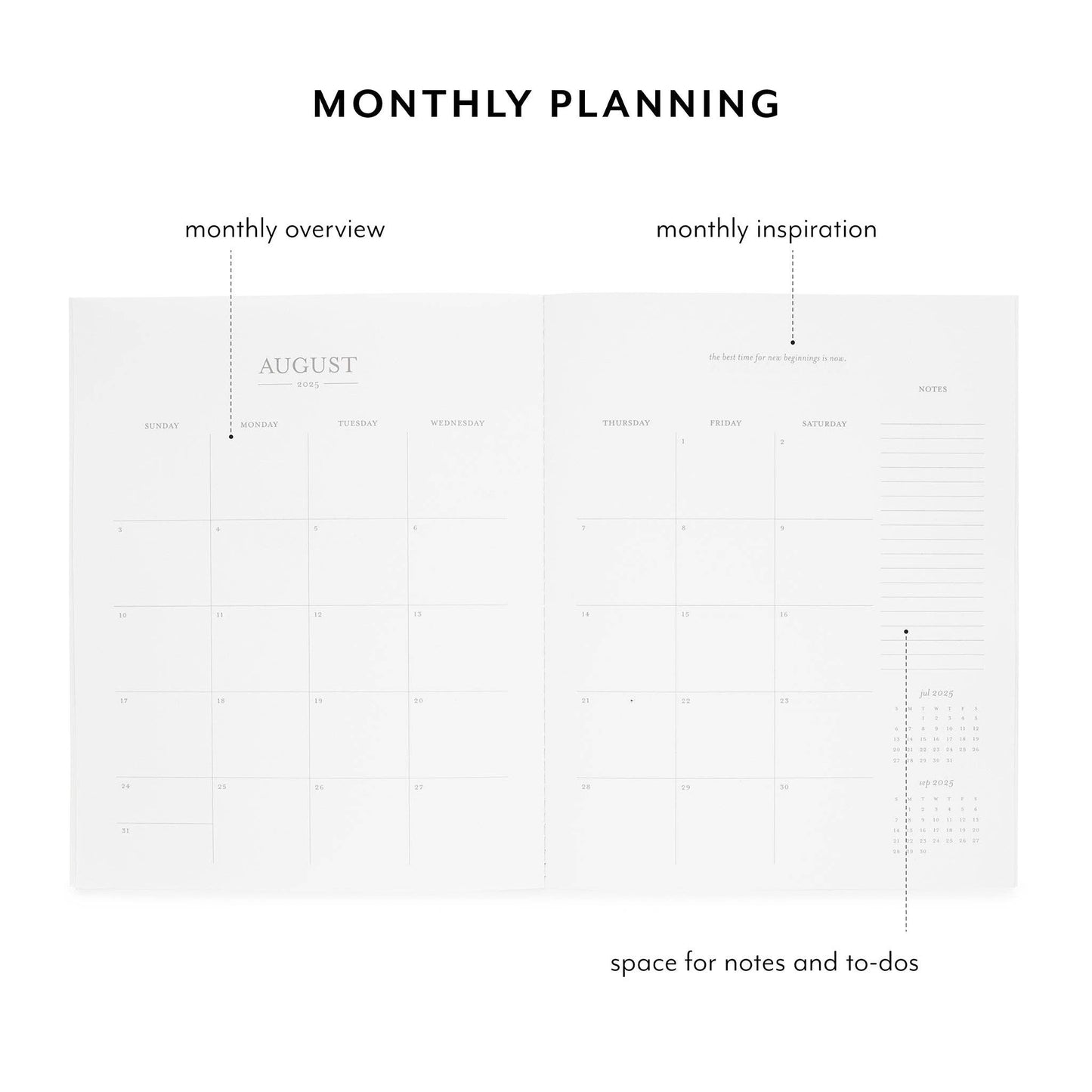 2026 Dusty Blue Monthly Planner