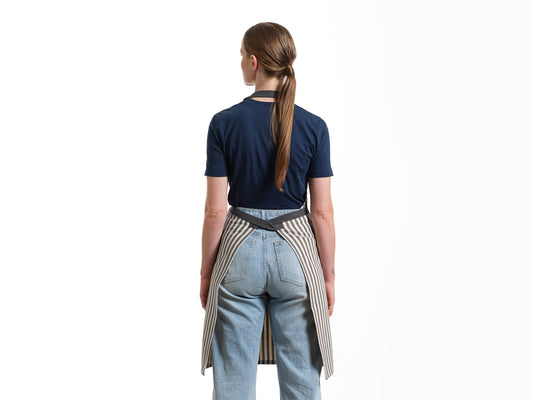 Blue Striped Bib Apron