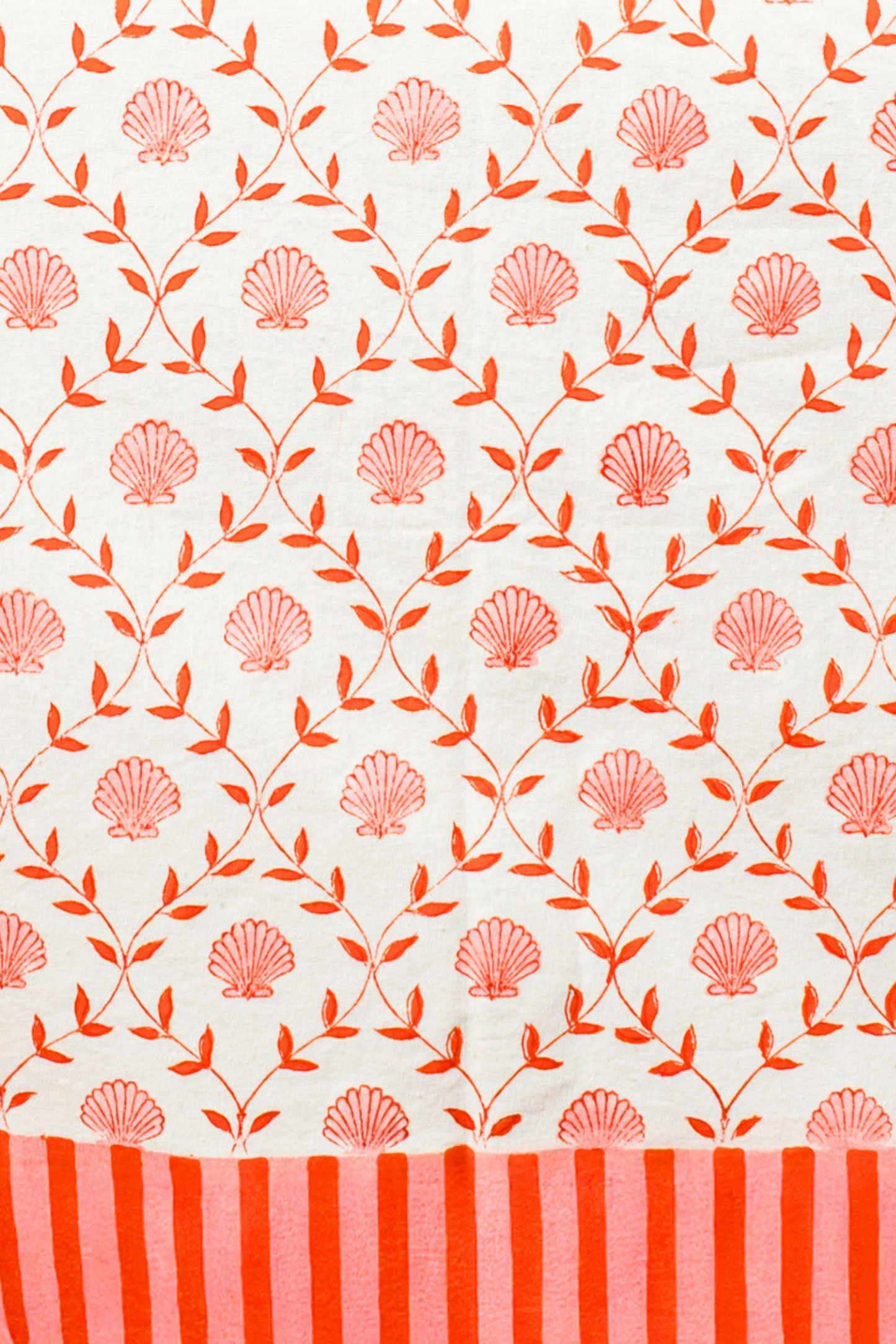 Seashell Blockprint Tablecloth: Seashell Blue / 60x90