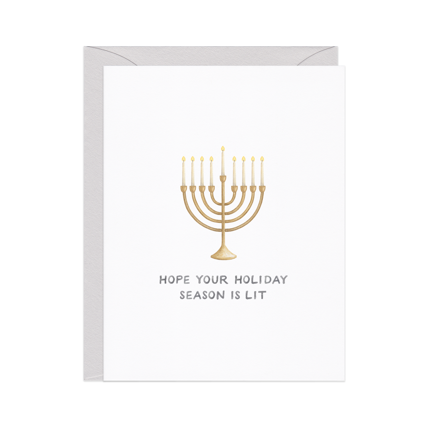 Lit Menorah Hanukkah Card