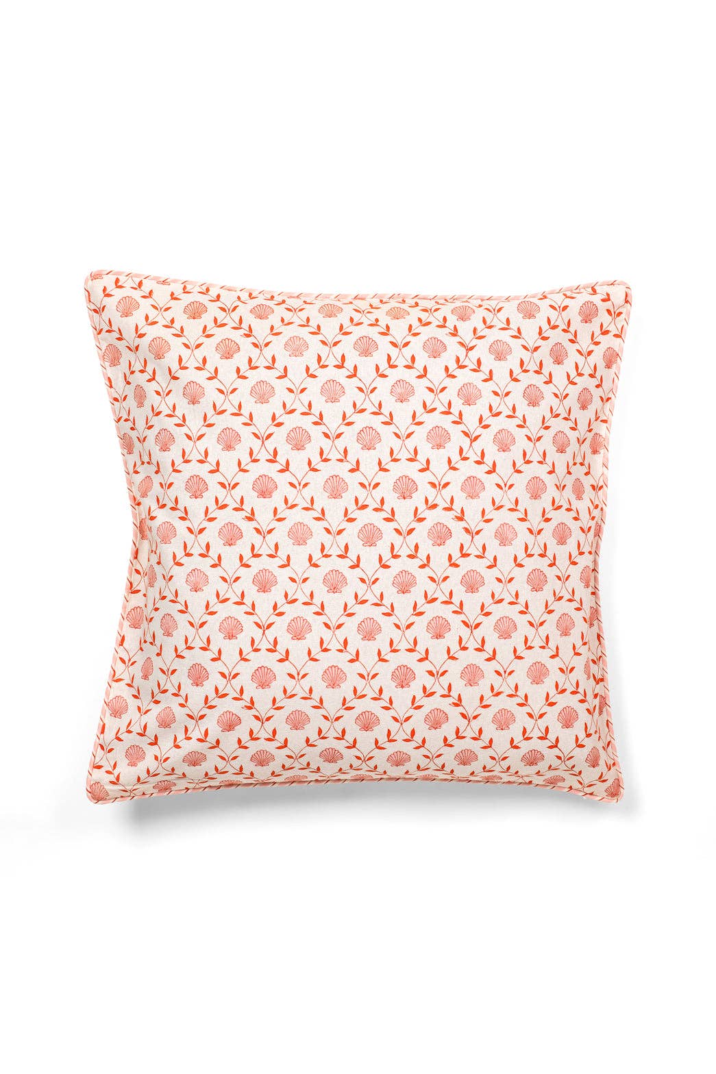 Pink Seashell Blockprint Pillow