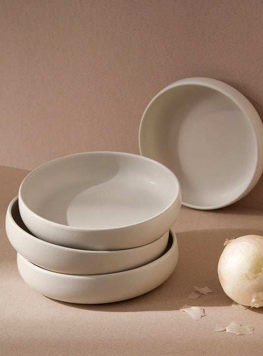 Edan Stoneware Pasta / Salad Plate - Matte White