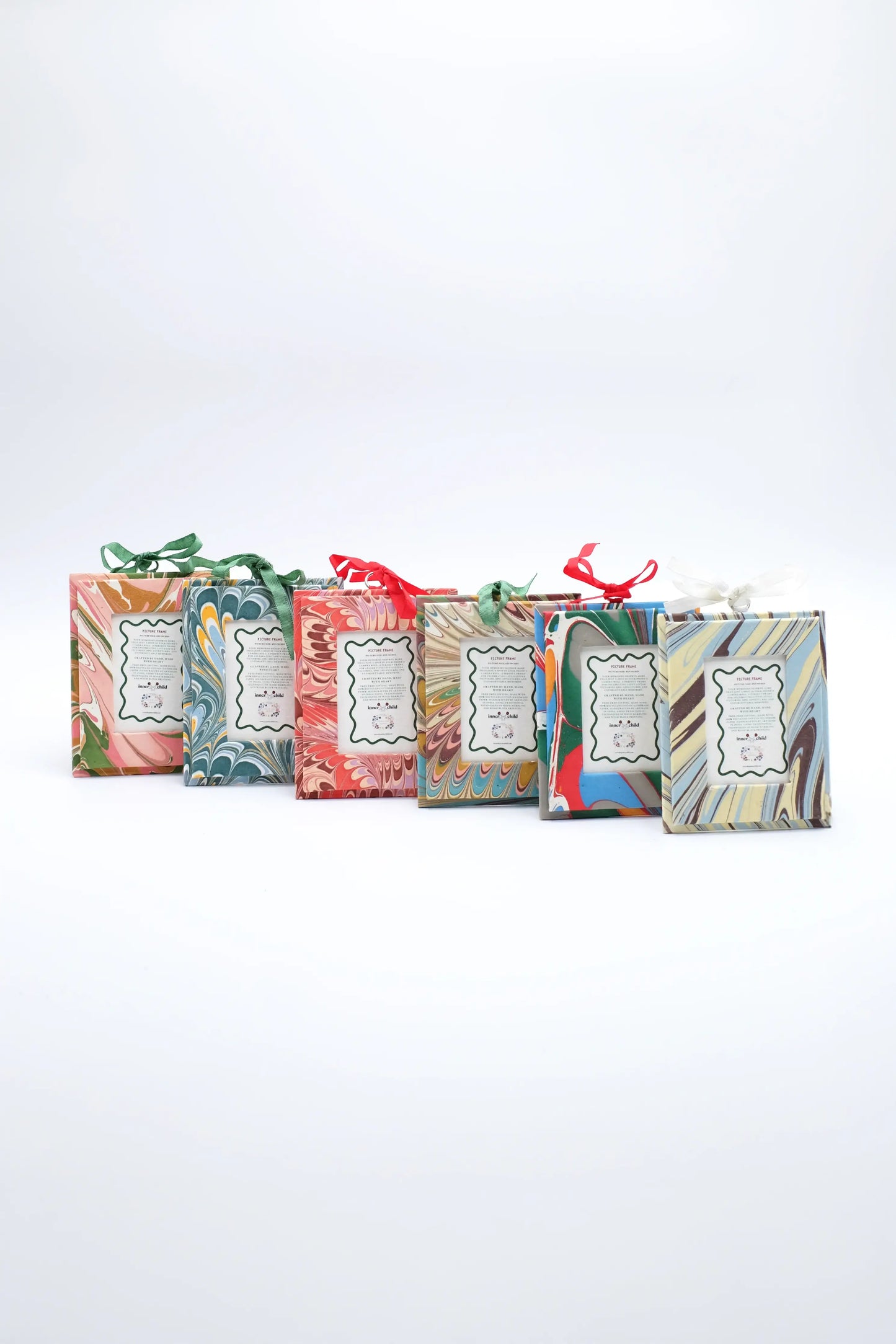 Mini Hand-Marbled Picture Frame Ornament | Ocean Wave
