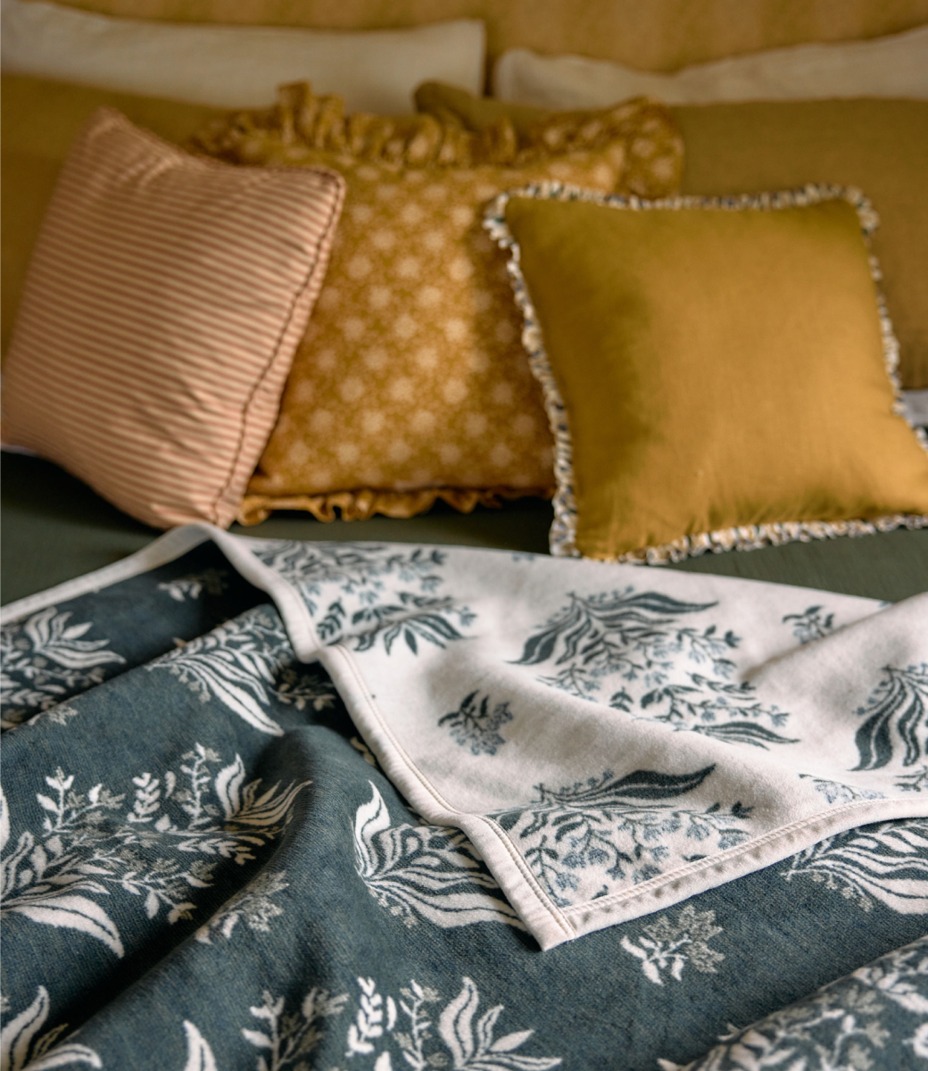 Florence Blockprint Blanket: Original