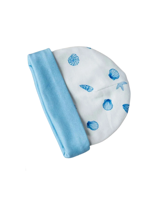 Newborn Hat - Seashells: 0-6 M