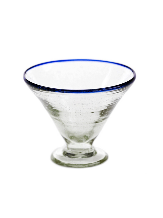 Blue Rim Margarita Glass