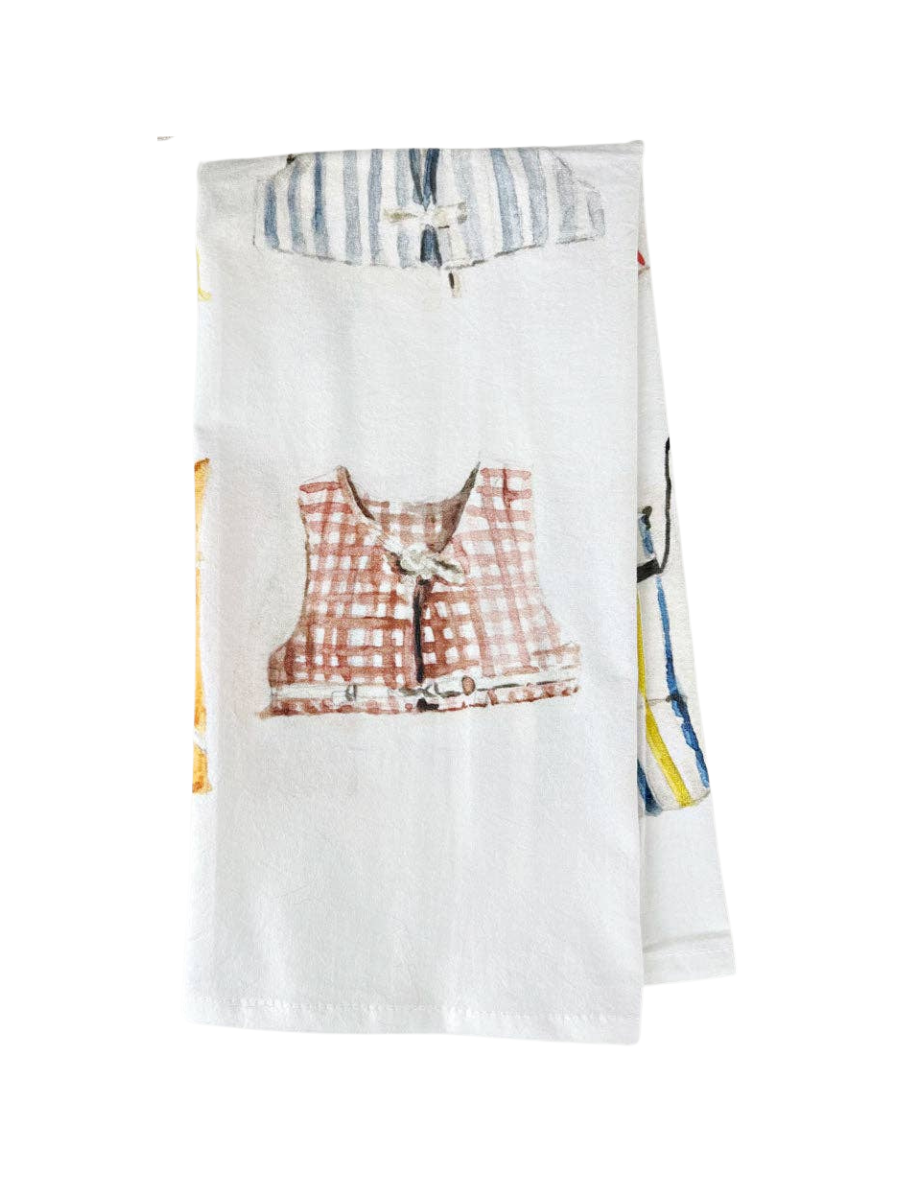 Boat coats tea towel