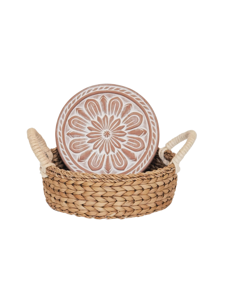 Flower Bread Warmer & Wicker Basket