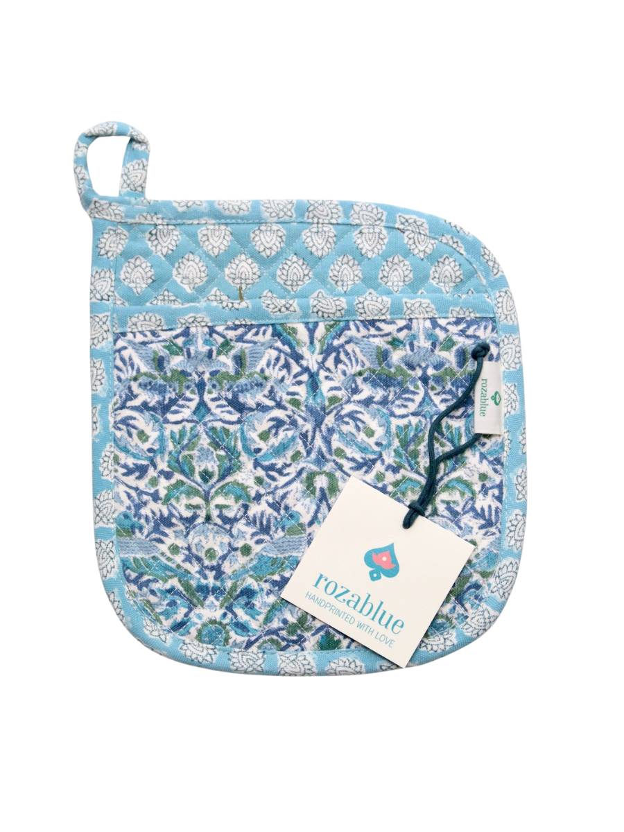 Breezy Blue Oven Mitt & Pot Holder