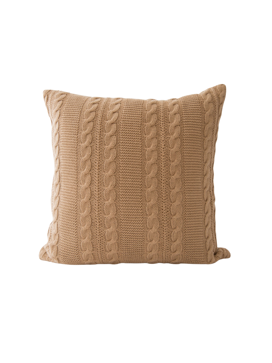 Luna Beige Cable Knit Pillow