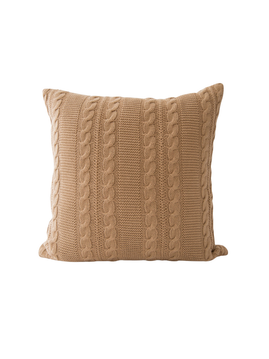 Luna Beige Cable Knit Pillow